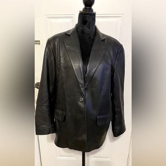 Vintage lamb skin LIZ CLAIBORNE  dark brown excellent condition jacket - Picture 1 of 8